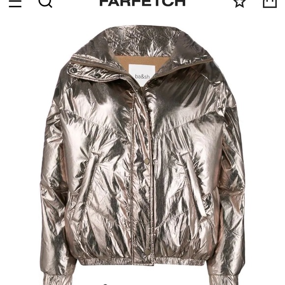 BA&SH Darcy Metallic Bomber Jacket - Picture 2 of 8
